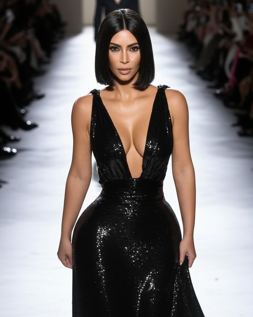 Kim Kardashian Stuns at Paris Couture Week, Walking for Balenciaga in Dramatic Gown