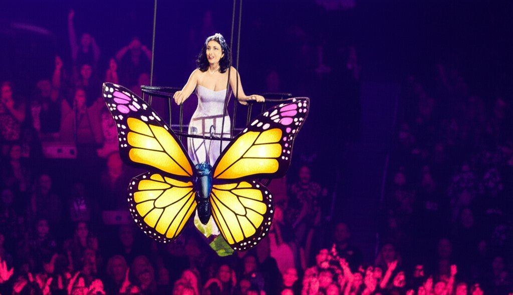 Katy Perry Suspended Mid-Air as Butterfly Prop Malfunctions During San Francisco Show