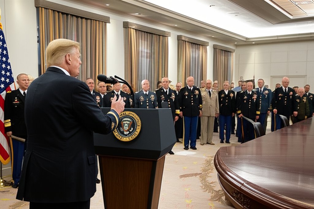 President Trump's Surprise Appearance at Senior Military Officials' Gathering Sparks Discussion