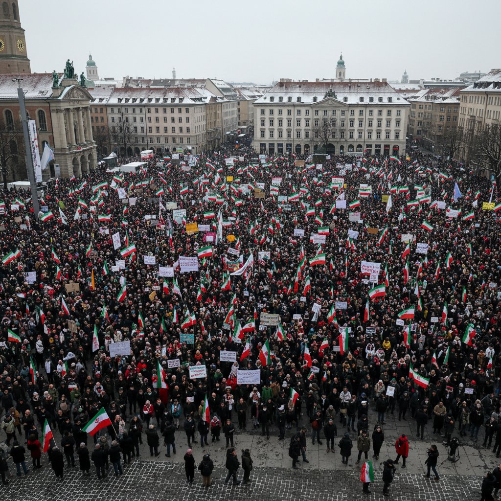 Munich Surge: 200,000 Protest Iranian Regime as Crown Prince Urges Global Action